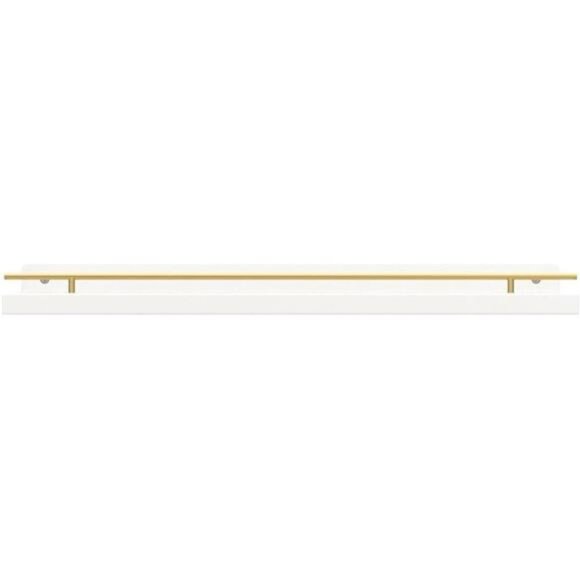 Floating Shelves with Gold Metal Guardrail, Shelves for Wall Decor Set of 3 - Picture 4 of 7